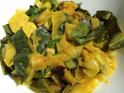 Tempeh Greens with Curry in a Hurry